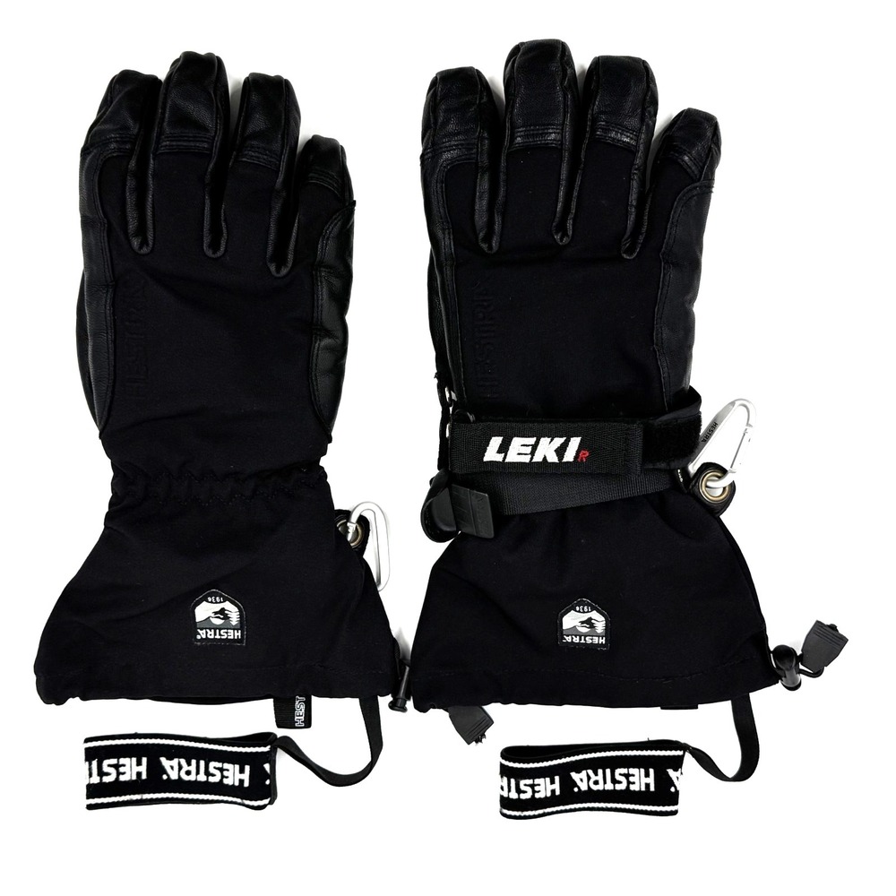 Hestra Gore-Tex XCR Insulated Ski Gloves Men's Size 10 Black Leather Palm